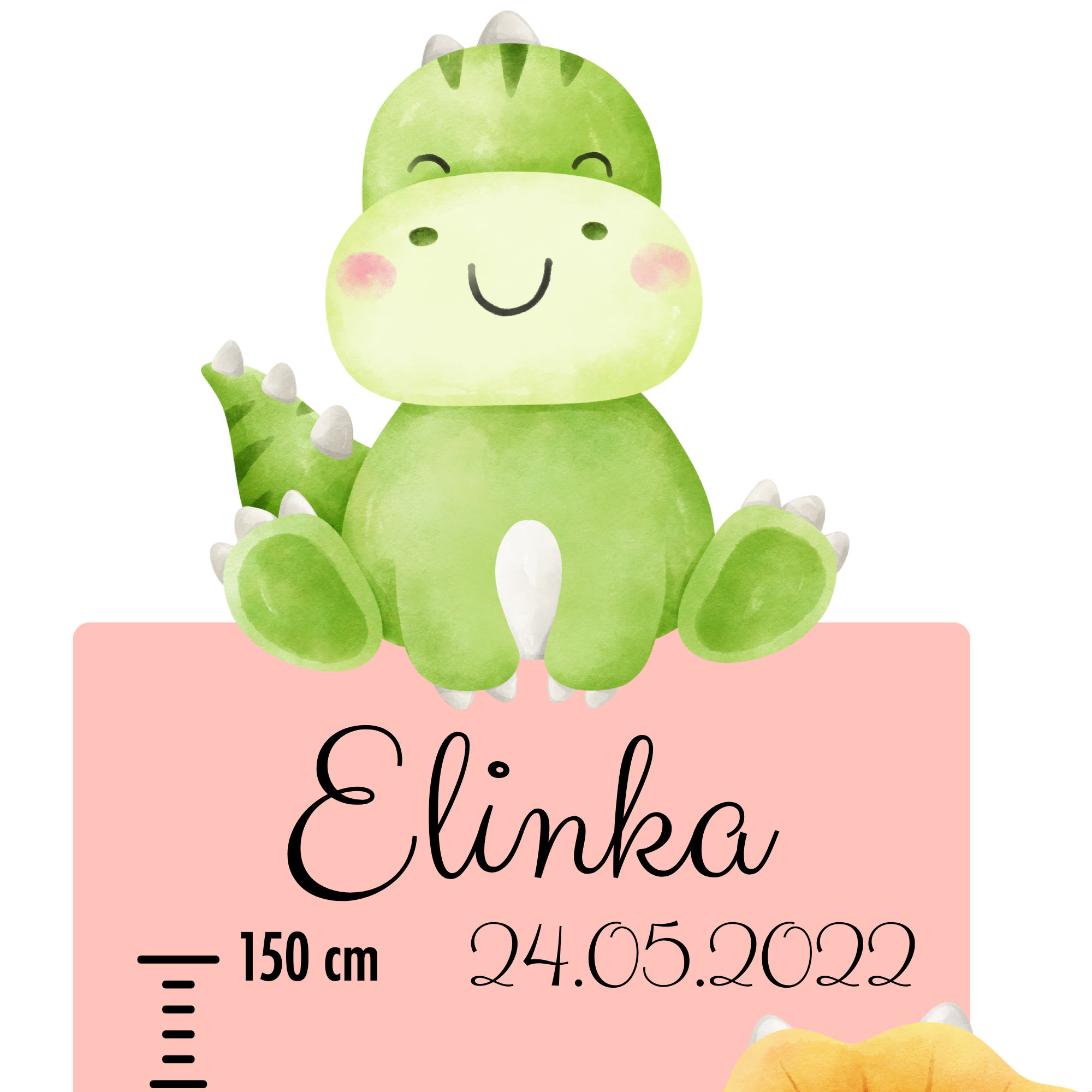Dětský metr se jménem pro holku Dinosauři